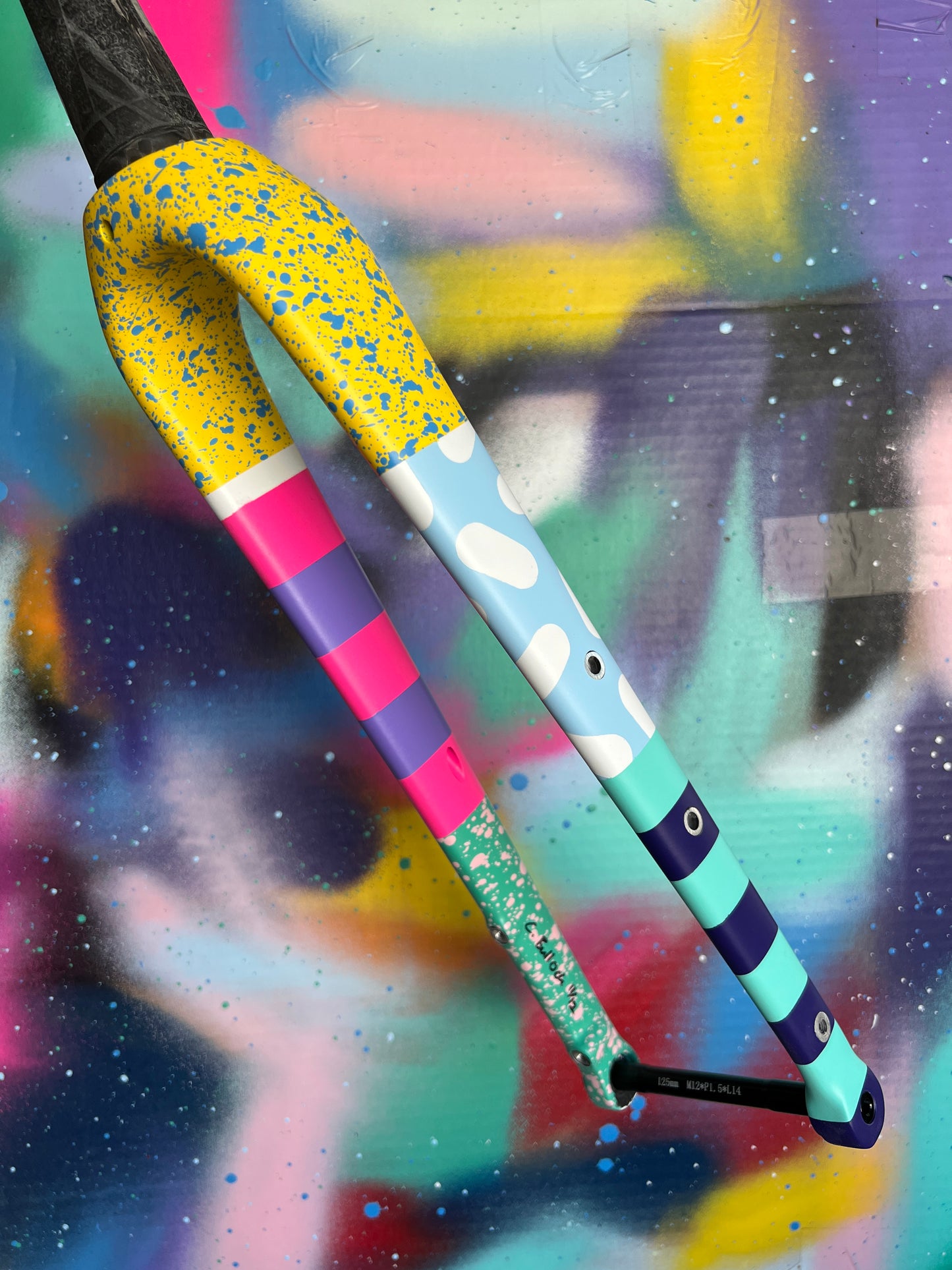 Custom Painted Carbon Gravel / Adventure Fork - Party Fork #11