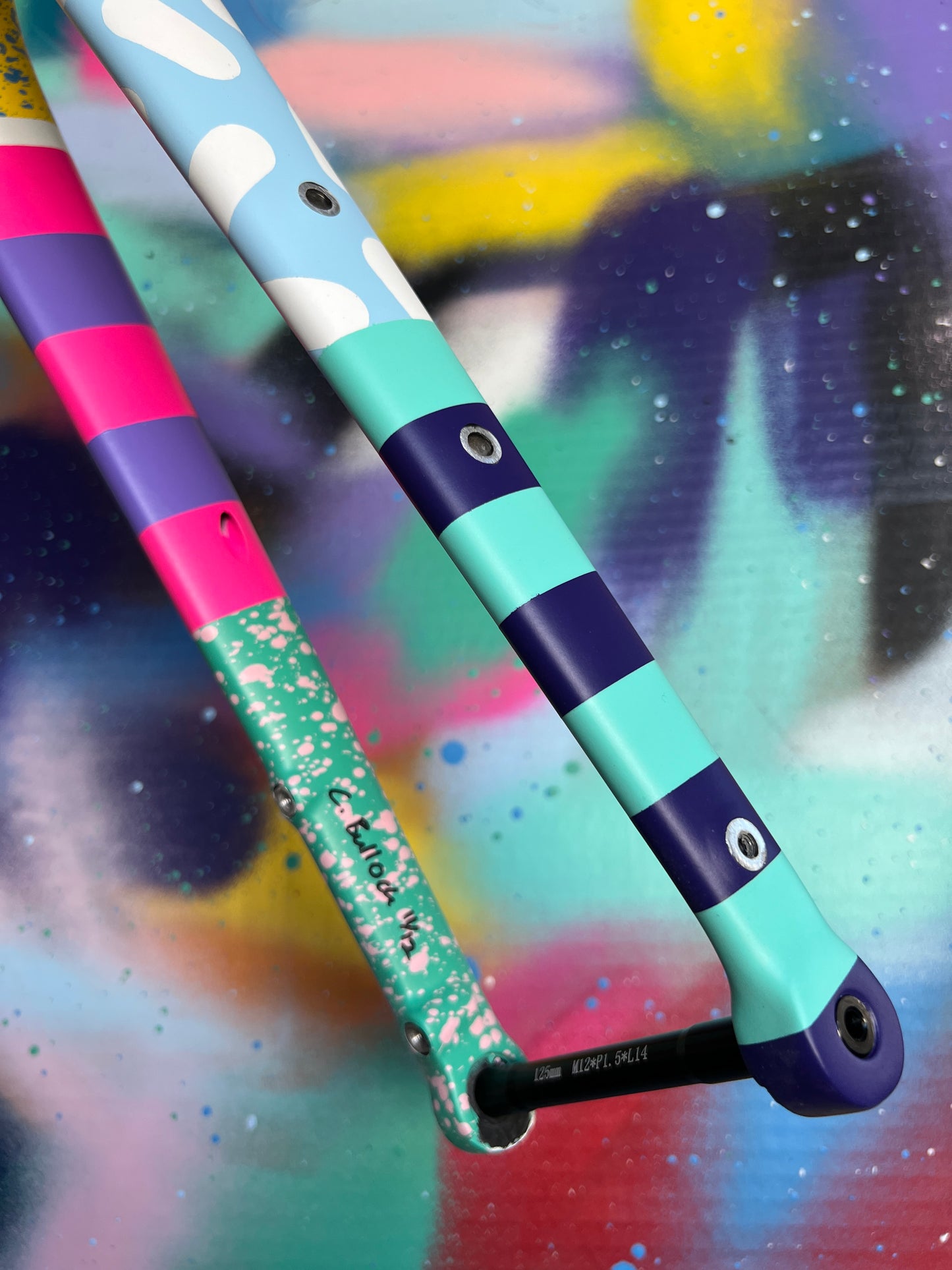 Custom Painted Carbon Gravel / Adventure Fork - Party Fork #11
