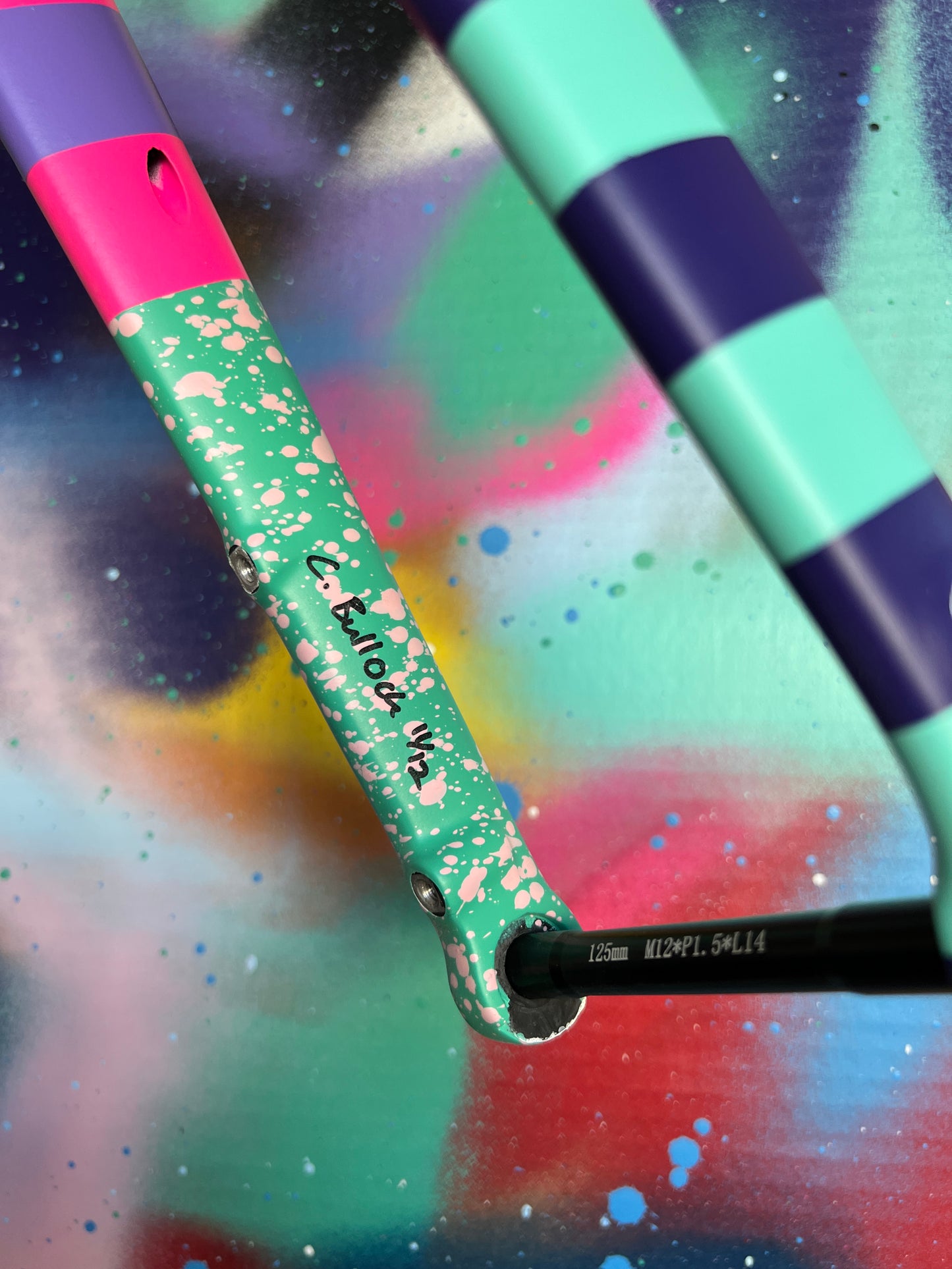 Custom Painted Carbon Gravel / Adventure Fork - Party Fork #11