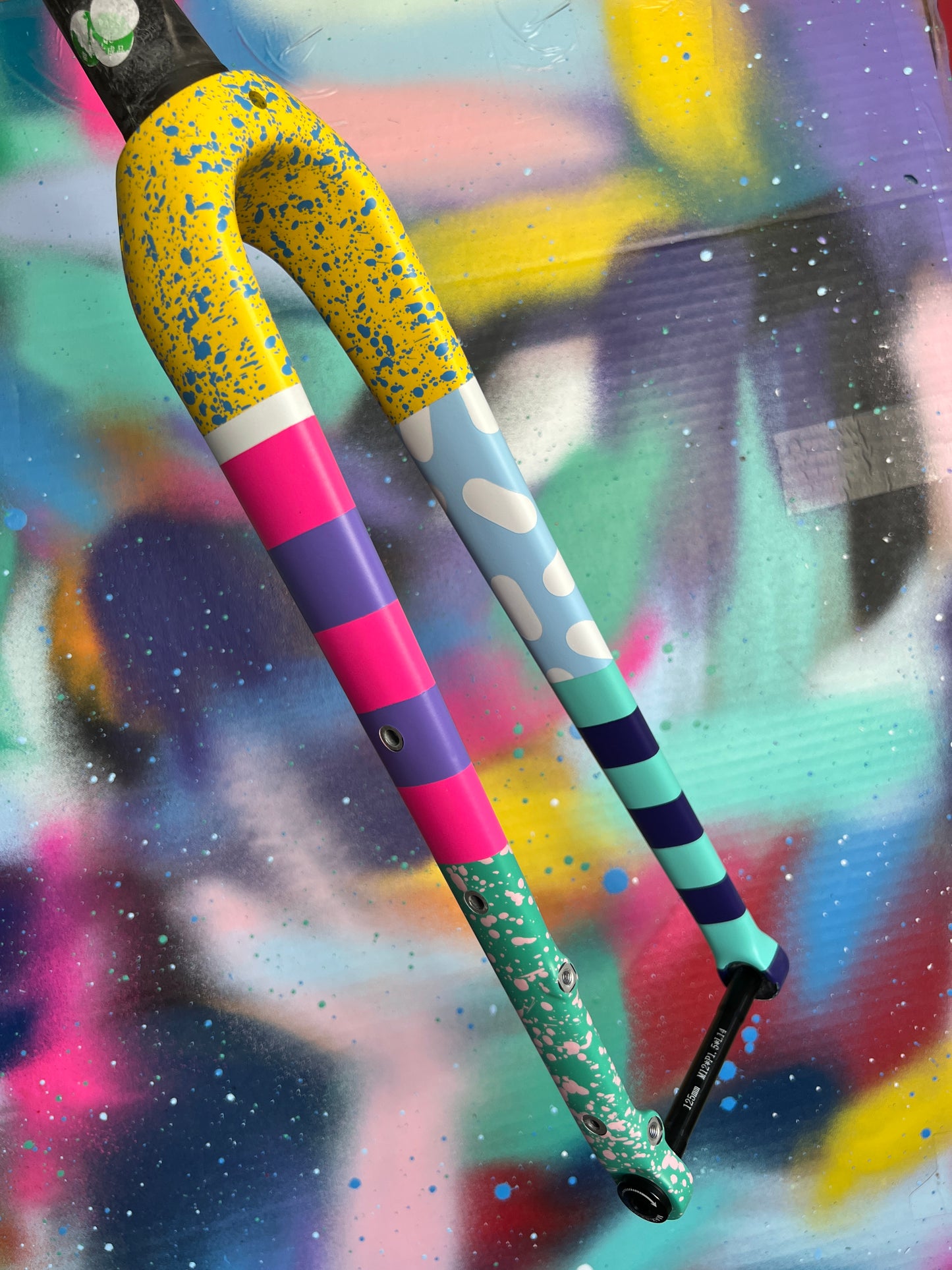 Custom Painted Carbon Gravel / Adventure Fork - Party Fork #11