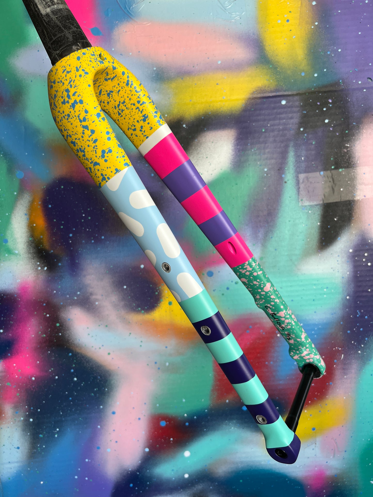 Custom Painted Carbon Gravel / Adventure Fork - Party Fork #11